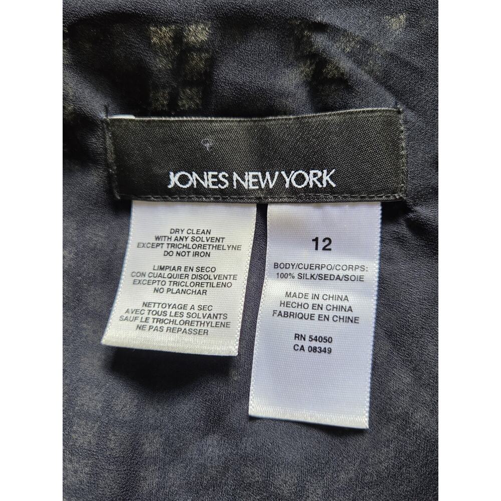 Jones New York 100% Silk Midi Skirt A Line Geometric Print Lined Womens 12 - Picture 6 of 8